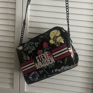 Steve Madden Black Floral Crossbody Bag